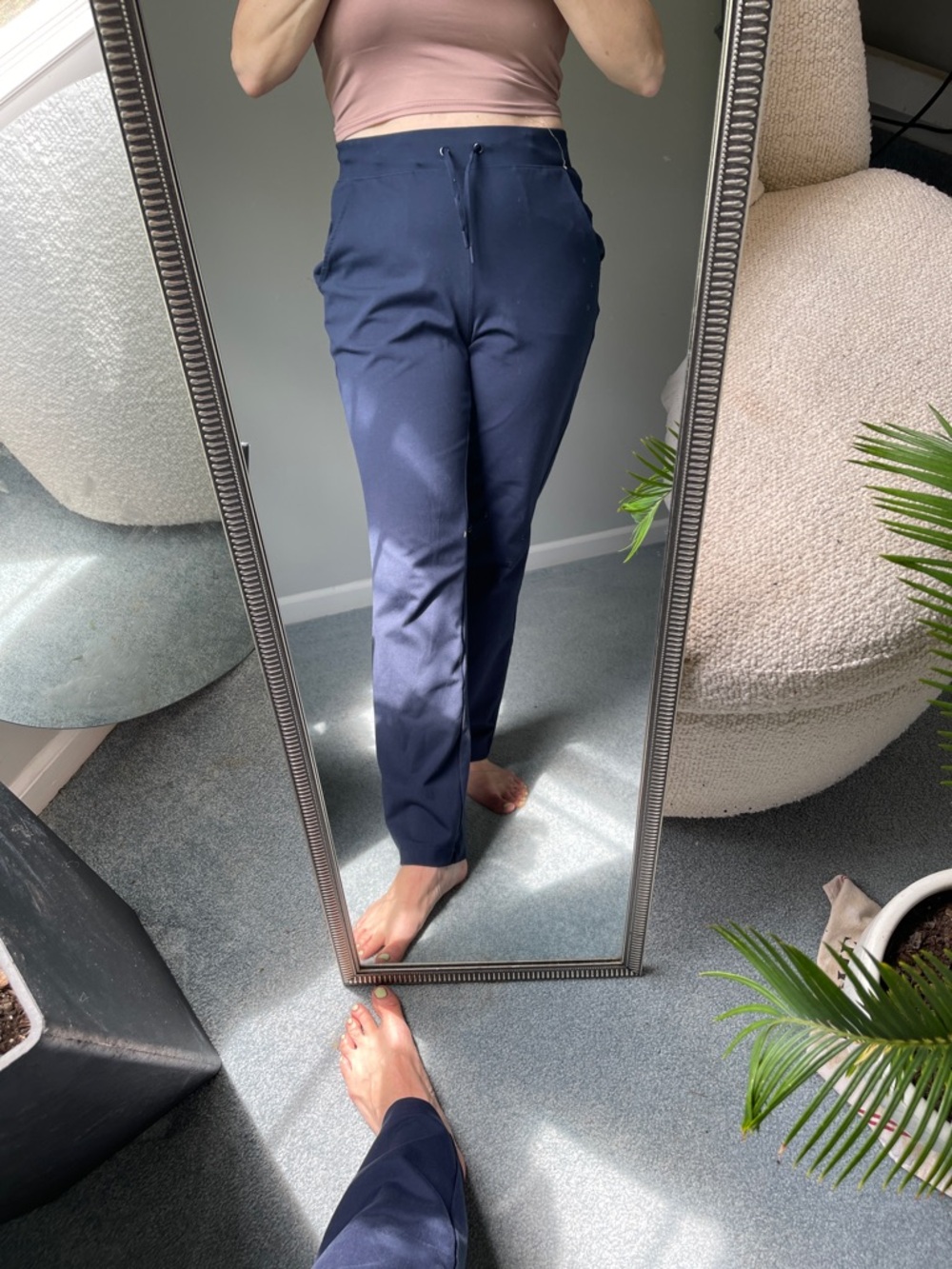 Women’s Navy Straight-Leg Track Joggers